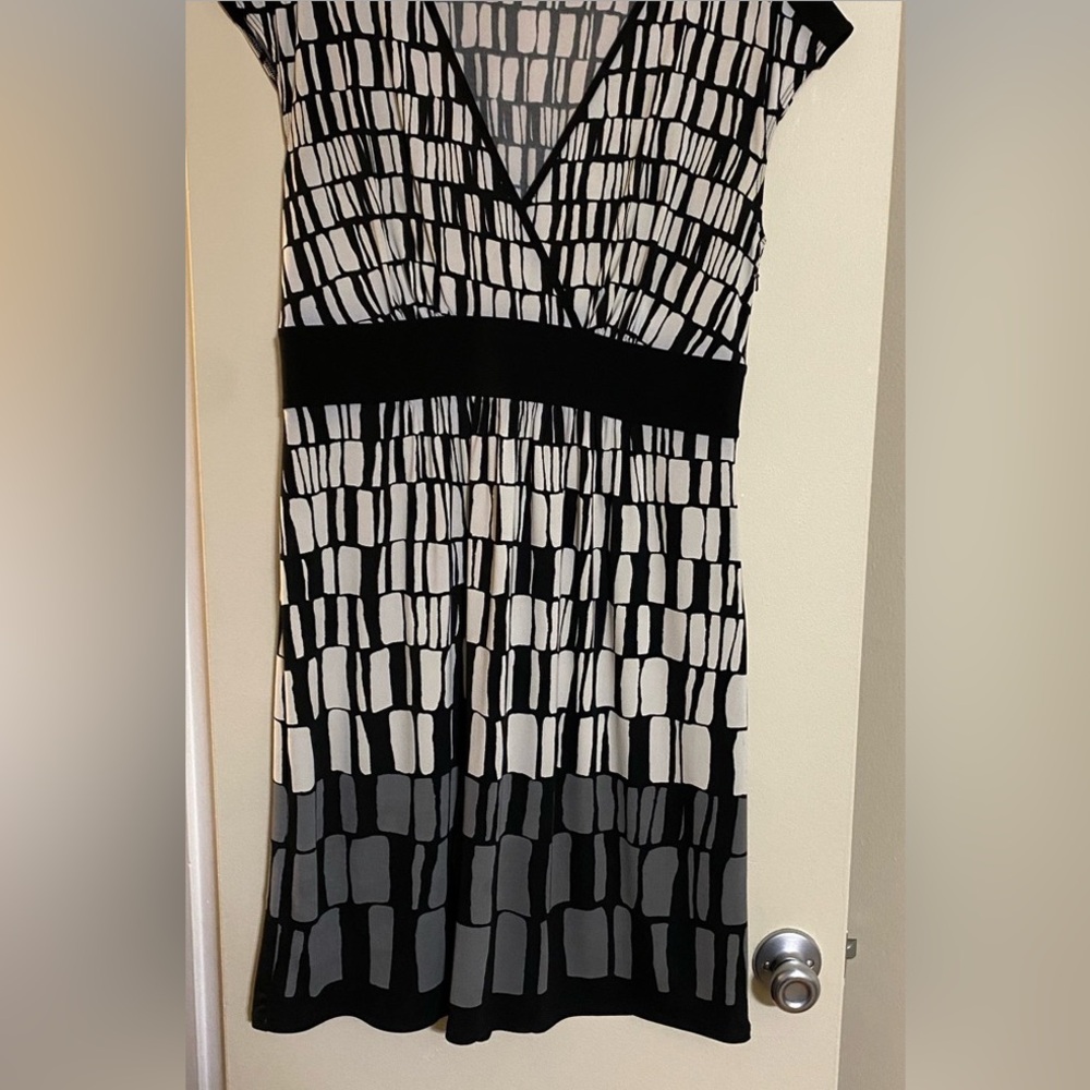 Max & Cleo Black and White Asymmetrical Dress